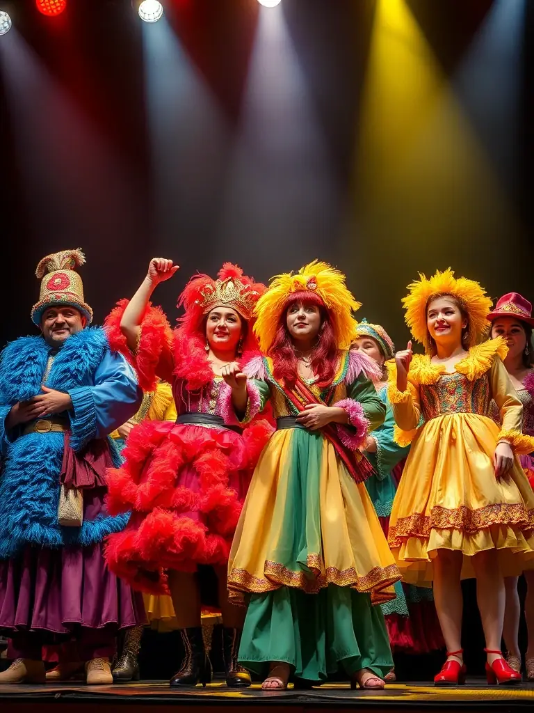 An image of actors performing an original play on stage, with expressive gestures and a captivated audience during a TAC'ON'ART original text production.